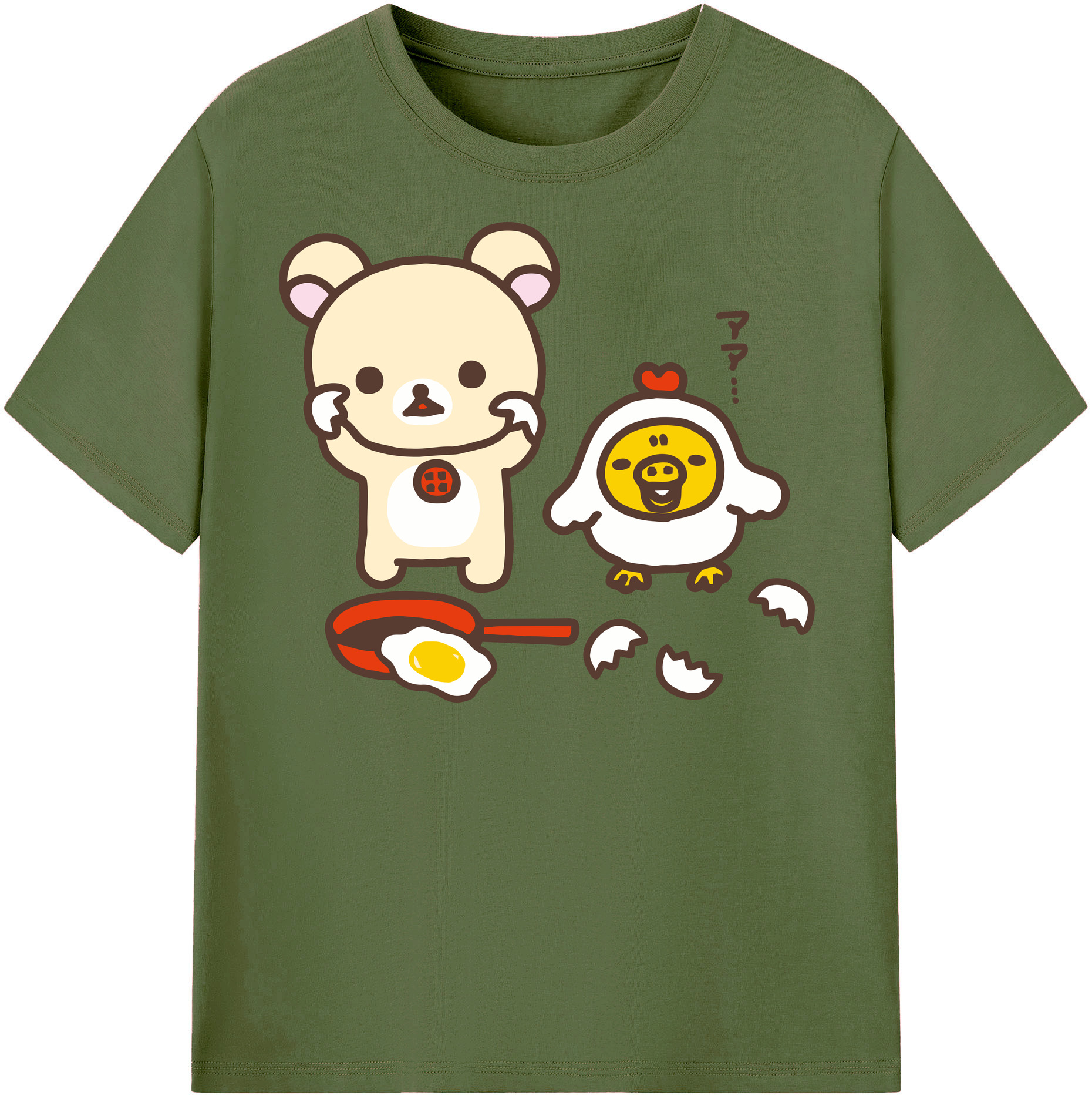 （画像用） リラックマ リラックマ キイロイトリ Rilakkuma Korilakkuma Kiiroitori 綿100％半袖Tシャツ（フロントプリント）